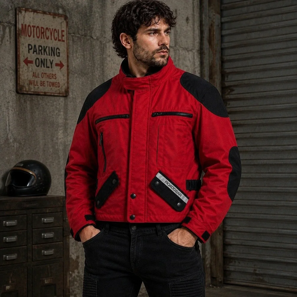 Roadgear Vintage Motorcycle Jacket 38 Cordura Reissa Schoeller Keprotec Red